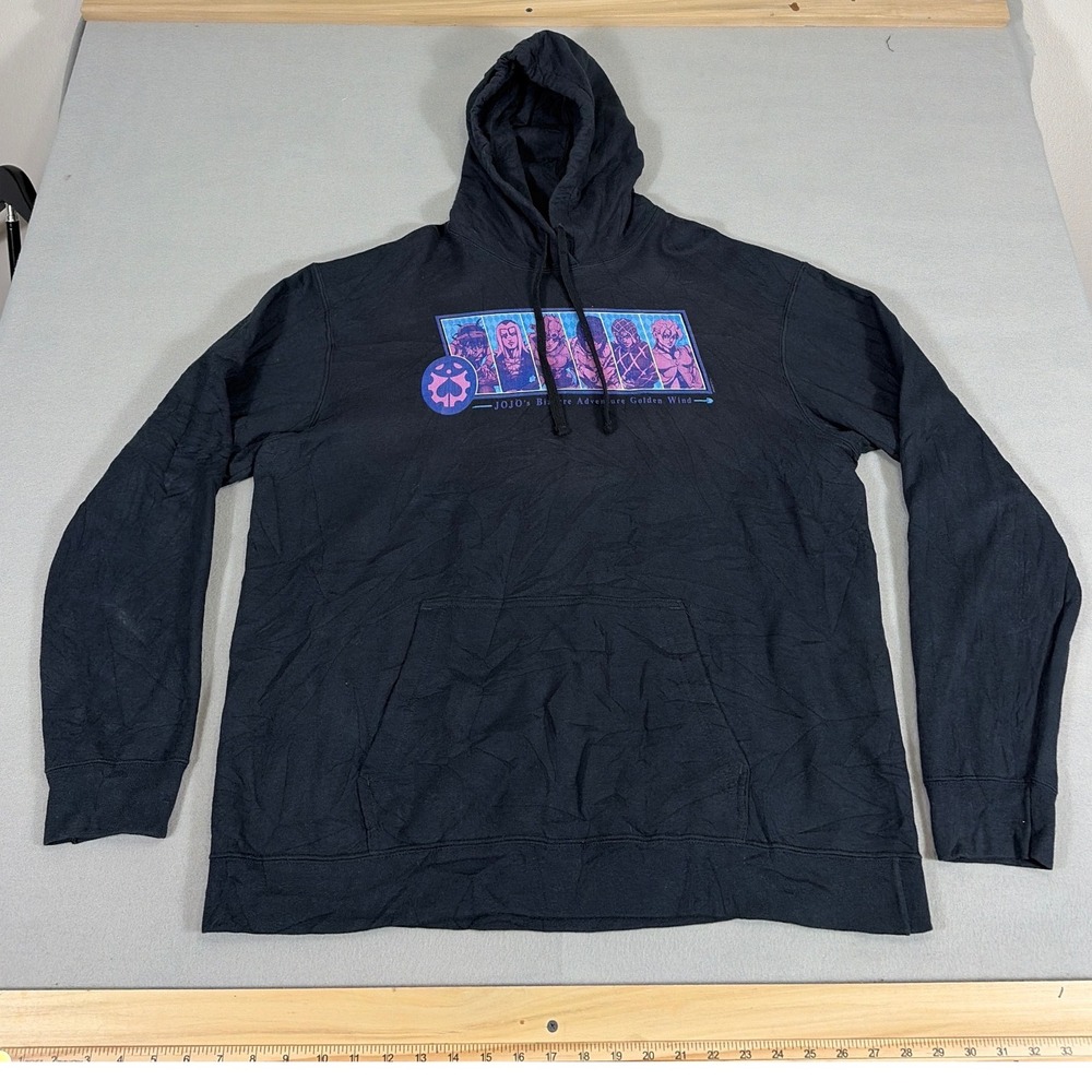 Rare JoJo's Bizarre Adventure Golden Wind Anime Graphic Hoodie‎ Black X